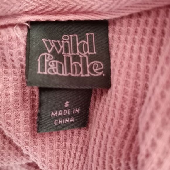 WILD FABLE PINK WAFFLE KNIT CROP TOP SZ.S EUC - Picture 4 of 5